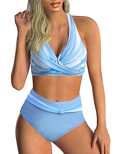 Adigaber Donna Costume da Bagno Push Up Imbottito Reggiseno Bikini Donna Due Pezzi Stampa Floreale Bikini Regolabile Costume da Bagno