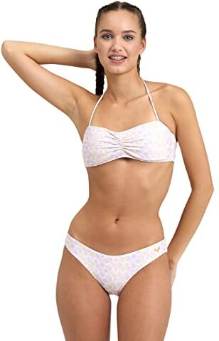 Arena Allover Bikini Donna a Fascia, Costume da Bagno con Tessuto Elasticizzato Riciclato ad Asciugatura Rapida, Costume da Donna con Coppe Removibili e Top con Laccetti