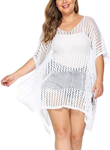 GAOHONGMEI Donne Beachwear Hollow Out Bikini Coprire Ups Costumi Da Bagno Uncinetto Sexy Maglia Spiaggia Balneazione Ups Ladies Backless Dress Bianco-3XL