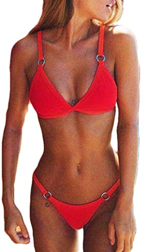 CheChury Costumi da Bagno Donna Mare Bikini Due Pezzi Push-up Reggiseno Imbottito Sportivi Bikini Brasiliano Triangolo Sexy Perizoma Soft Spiaggia Costumi Mare Bikini 2 Pezzi Swimwear