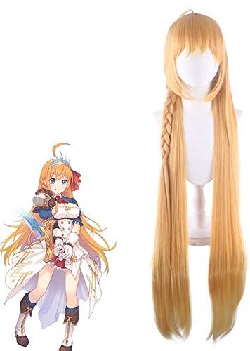 GJBXP Game Princess Connect Re: Dive Cosplay Parrucche Pecorine Donna Giallo sfumato Capelli sintetici lunghi Pecoriinu Parrucca Costume Pl-746