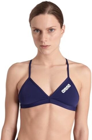 Arena Performance Team Solid Top Bikini da Donna Sportivo per Piscina, Costume da Bagno ad Asciugatura Rapida, in Tessuto  MaxFit Eco con Massima Resistenza al Cloro e Sale, Protezione UV UPF 50+