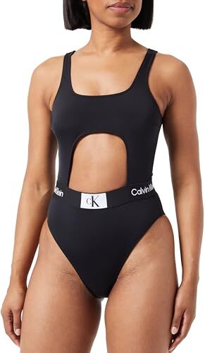 Calvin Klein Costume da Bagno Donna One Piece Cut-out, Nero (Pvh Black), S