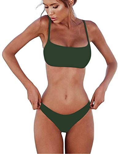 meioro Costumi da Bagno per Donna a Due Pezzi Bikini a Vita Bassa Tankini Bikini Push Up Abito a Vita Bassa