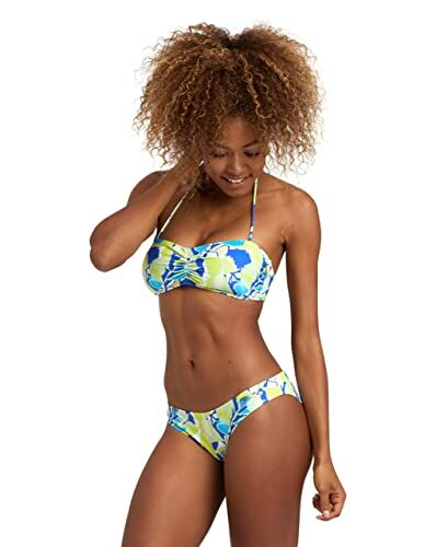 Arena Allover Bikini Donna a Fascia, Costume da Bagno con Tessuto Elasticizzato Riciclato ad Asciugatura Rapida, Costume da Donna con Coppe Removibili e Top con Laccetti