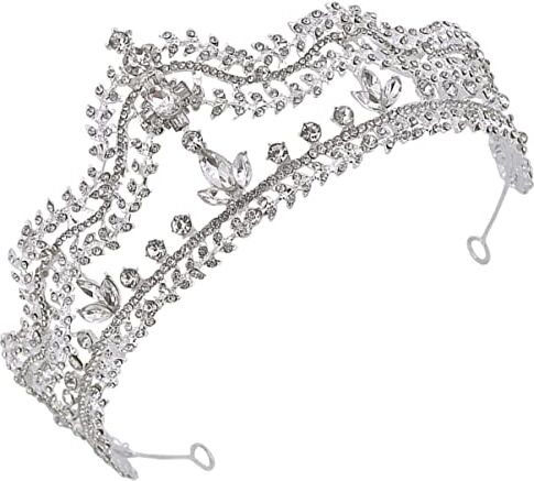 AVFORA A forma di donna Sposa Ragazza Decorativa Festa Strass Elegante Palla for capelli Design Riutilizzabile Decor Copricapo Fascia Costume Copricapo Resistente all'usura Matrimonio Festival A forma di cor