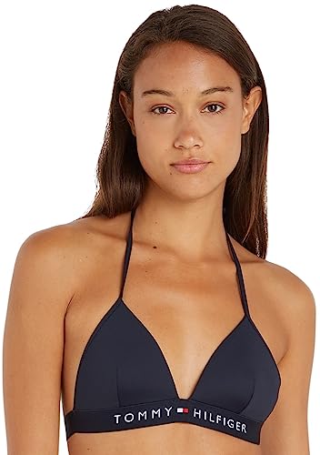 Tommy Hilfiger Top Bikini a Triangolo Donna Imbottito, Blu (Desert Sky), L