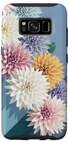 Pattern blue Flower girls, orange Tropical Flower Custodia per Galaxy S8 fresco con fiori, divertente viola tropicale fiore donna