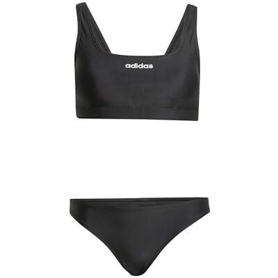 Adidas Femme Padded Bralette Bikini Set, Black/White, 44 Adidas Femme Padded Bralette Bikini Set, Black/White, 44