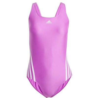 Adidas Donna 3-Stripes Swimsuit, Purple Burst/White, 32 Adidas Donna 3-Stripes Swimsuit, Purple Burst/White, 32