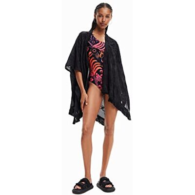 Desigual Caftan Kaftan_Flower Clara 2000 Black, Nero, Taglia Unica Donna Desigual Caftan Kaftan_Flower Clara 2000 Black, Nero, Taglia Unica Donna