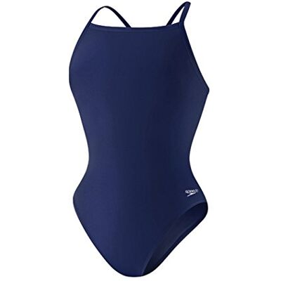 Speedo Swimsuit One Piece Endurance+ Flyback Solid Adult Team Colors, Costume Intero Donna, New Navy, 34 Speedo Swimsuit One Piece Endurance+ Flyback Solid Adult Team Colors, Costume Intero Donna, New Navy, 34