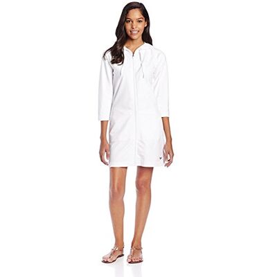 Speedo Women's Uv Cover Up Aquatic Quarter Sleeve Robe Solid White Speedo Women's Uv Cover Up Aquatic Quarter Sleeve Robe Solid White