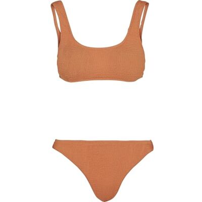 Urban Classics Bikini da Donna con Canotta Increspata, Papaya, XS Urban Classics Bikini da Donna con Canotta Increspata, Papaya, XS