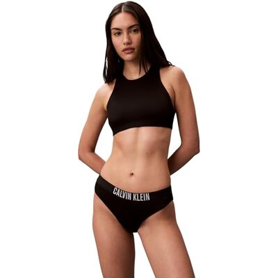 Calvin Klein Top da Bagno da Donna Bralette a Collo Alto , Nero (Nero), L Calvin Klein Top da Bagno da Donna Bralette a Collo Alto , Nero (Nero), L