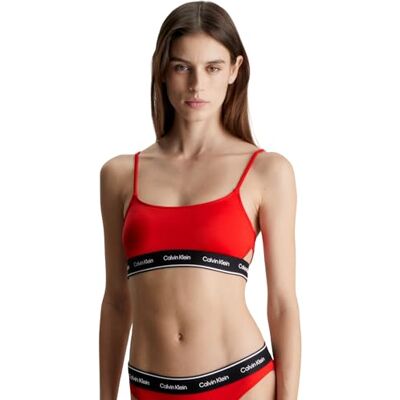 Calvin Klein Top Bikini Bralette Donna senza Ferretto, Rosso (Cajun Red), 1XL Calvin Klein Top Bikini Bralette Donna senza Ferretto, Rosso (Cajun Red), 1XL