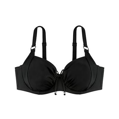 Dorina Top Bikini Non Imbottito Fiji – con Ferretto, Sostegno Sottoseno, Spalline Regolabili, Arricciatura Frontale, Dettaglio Anello Argentato & Perline, Chiusura a Clip Posteriore, Nero Dorina Top Bikini Non Imbottito Fiji – con Ferretto, Sostegno Sottoseno, Spalline Regolabili, Arricciatura Frontale, Dettaglio Anello Argentato & Perline, Chiusura a Clip Posteriore, Nero