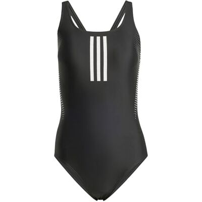 Adidas Donna 3 Stripes Rubber Graphic Swimsuit, Black, 34 Adidas Donna 3 Stripes Rubber Graphic Swimsuit, Black, 34