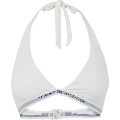 Tommy Hilfiger Top Bikini a Triangolo Donna Imbottitura Estraibile, Bianco (Ivory), S Tommy Hilfiger Top Bikini a Triangolo Donna Imbottitura Estraibile, Bianco (Ivory), S
