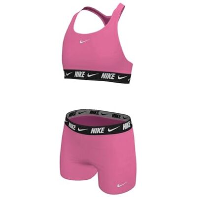 Nike Swim Logo Tape Racerback Bikini & S Pink Glow Nike Swim Logo Tape Racerback Bikini & S Pink Glow