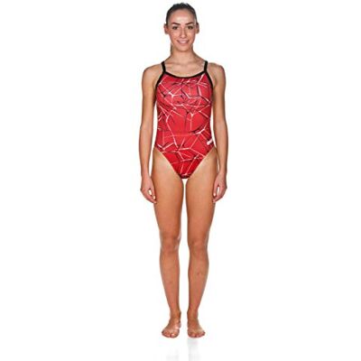 Arena Water Challenge Back One Piece Swimsuit Costume da Bagno, Donna, Costume Intero, WTRCHLG, Colore: Rosso, 22 Arena Water Challenge Back One Piece Swimsuit Costume da Bagno, Donna, Costume Intero, WTRCHLG, Colore: Rosso, 22