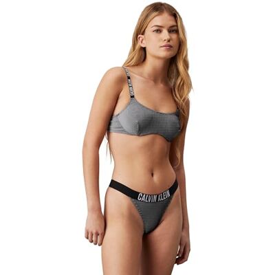 Calvin Klein Donna Top Bikini Bralette a Costine, Nero (Pvh Black), M Calvin Klein Donna Top Bikini Bralette a Costine, Nero (Pvh Black), M
