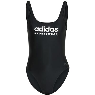 Adidas Donna Sportswear U-Back Swimsuit, Black/White, 32 Adidas Donna Sportswear U-Back Swimsuit, Black/White, 32