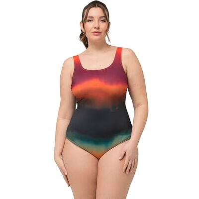 Ulla Popken Costume da Bagno Alice, Softline, Fire Batik Intero, Nero, 42-44 Donna Ulla Popken Costume da Bagno Alice, Softline, Fire Batik Intero, Nero, 42-44 Donna