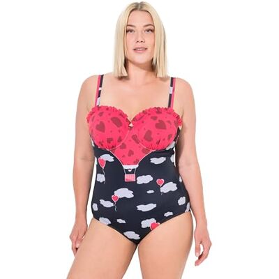 Ulla Popken Badeanzug Chloe, Valentines Edit Costume Intero, Nero, 48 Donna Ulla Popken Badeanzug Chloe, Valentines Edit Costume Intero, Nero, 48 Donna