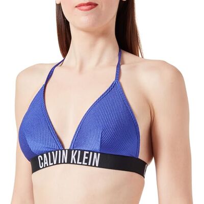 Calvin Klein Top Bikini Donna Triangel a Costine, Blu (Midnight Lagoon), L Calvin Klein Top Bikini Donna Triangel a Costine, Blu (Midnight Lagoon), L