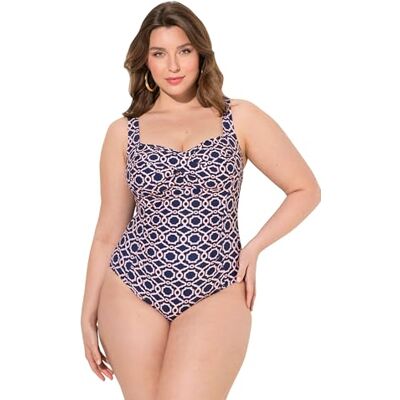Ulla Popken Badeanzug, Drapiert, Softcups, Recycelt Costume Intero, Blu Marino, 48 Donna Ulla Popken Badeanzug, Drapiert, Softcups, Recycelt Costume Intero, Blu Marino, 48 Donna
