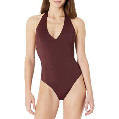 Amazon Essentials Costume Intero Halter Donna, Marrone Intenso, 50 Amazon Essentials Costume Intero Halter Donna, Marrone Intenso, 50