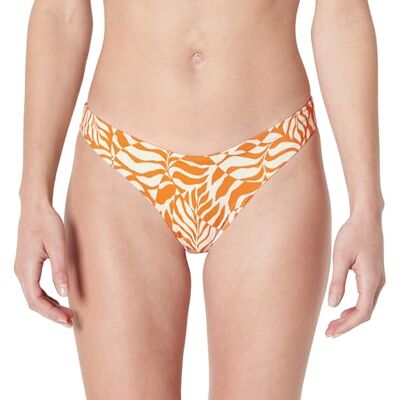 Amazon Essentials Slip Bikini con Sgambatura Alta Donna, Arancio Ruggine Palme Astratte, 42 Amazon Essentials Slip Bikini con Sgambatura Alta Donna, Arancio Ruggine Palme Astratte, 42