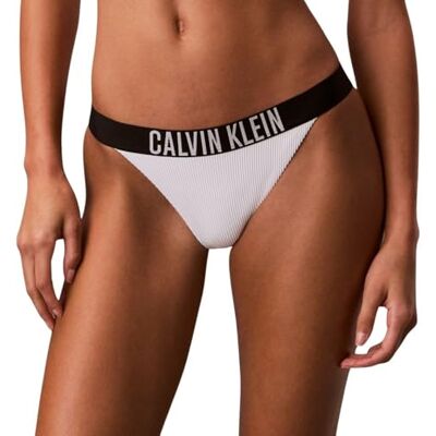 Calvin Klein Donna Slip Bikini Brazilian a Costine, Bianco (Classic White), M Calvin Klein Donna Slip Bikini Brazilian a Costine, Bianco (Classic White), M