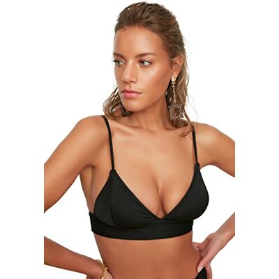 Trendyol Top Bikini Triangolare Testurizzato, Nero, 0 Donna Trendyol Top Bikini Triangolare Testurizzato, Nero, 0 Donna