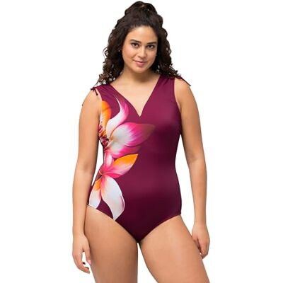 Ulla Popken Costume da Bagno Petra, Increspato Spalla Fiore Intero, Colore: Rosso, 64 Donna Ulla Popken Costume da Bagno Petra, Increspato Spalla Fiore Intero, Colore: Rosso, 64 Donna