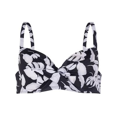 Dorina Mercadona Top Bikini Donna, Stampa Foglie Audace, con Ferretto, Coppe Intere, Imbottitura Leggera, Dettaglio Twist Busto, Nero Dorina Mercadona Top Bikini Donna, Stampa Foglie Audace, con Ferretto, Coppe Intere, Imbottitura Leggera, Dettaglio Twist Busto, Nero