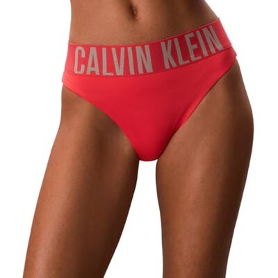Calvin Klein Donna Slip Bikini Bikini con Fascia con Logo, Rosa (Punch Pink), M Calvin Klein Donna Slip Bikini Bikini con Fascia con Logo, Rosa (Punch Pink), M