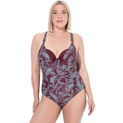 Ulla Popken Donna Costume Intero Viola Bacca 46 Ulla Popken Donna Costume Intero Viola Bacca 46