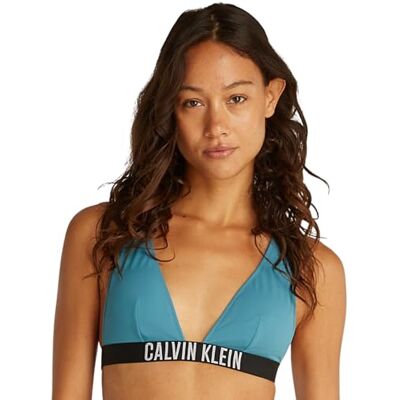 Calvin Klein Donna Top Bikini Bralette Imbottitura Estraibile, (Storm Blue), L Calvin Klein Donna Top Bikini Bralette Imbottitura Estraibile, (Storm Blue), L