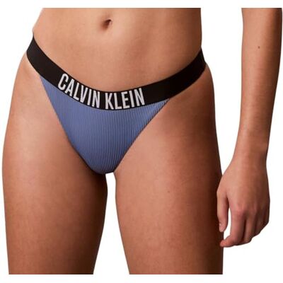 Calvin Klein Donna Slip Bikini Brazilian a Costine, Blu (Blue Tulip), L Calvin Klein Donna Slip Bikini Brazilian a Costine, Blu (Blue Tulip), L