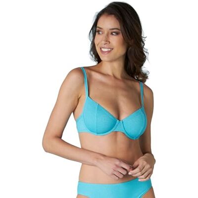 Lovable Bikini Reggiseno con Ferretto Plain Lurex Donna, Azzurro, 75C Lovable Bikini Reggiseno con Ferretto Plain Lurex Donna, Azzurro, 75C