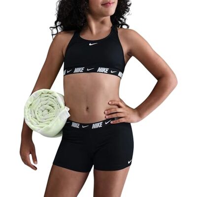 Nike Swim Logo Tape Racerback Bikini & S Black Nike Swim Logo Tape Racerback Bikini & S Black