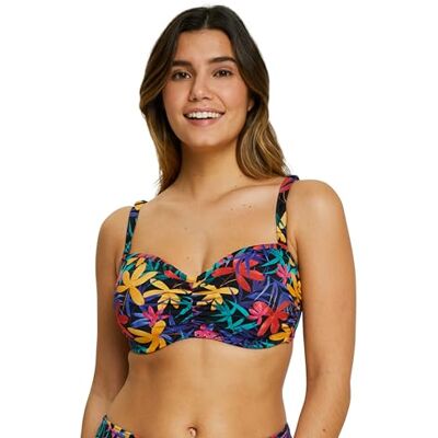 Sans Complexe Bikini Top Donna, Floreale Nero, 75D Sans Complexe Bikini Top Donna, Floreale Nero, 75D