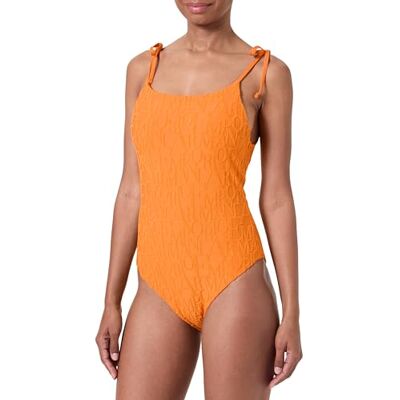 Emporio Armani Costume da Bagno Intero da Donna con Logo 3D Bold Halter, Arancione, XL Emporio Armani Costume da Bagno Intero da Donna con Logo 3D Bold Halter, Arancione, XL