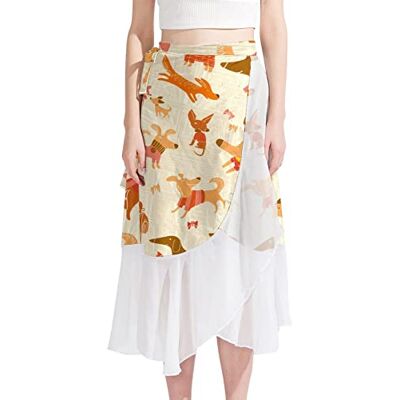 Generic Costume da bagno da donna coprente corto in chiffon cani animali estivi spiaggia sarong bikini avvolgente gonna costume da bagno multicolore, Multicolore, Medium-Large Generic Costume da bagno da donna coprente corto in chiffon cani animali estivi spiaggia sarong bikini avvolgente gonna costume da bagno multicolore, Multicolore, Medium-Large