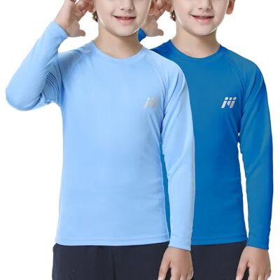 MEETWEE Ragazzi Rash Guard Maglietta Nuoto Manica Lunga UV Protezione, UPF50+ Costume da Bagno per Bambini per Surf Beach Pool MEETWEE Ragazzi Rash Guard Maglietta Nuoto Manica Lunga UV Protezione, UPF50+ Costume da Bagno per Bambini per Surf Beach Pool