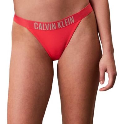 Calvin Klein Donna Slip Bikini Brazilian con Fascia con Logo, Rosa (Punch Pink), M Calvin Klein Donna Slip Bikini Brazilian con Fascia con Logo, Rosa (Punch Pink), M