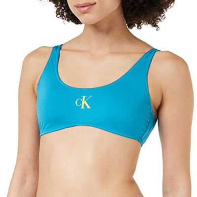 Calvin Klein Top Bikini a Bralette Donna Imbottito, Blu (Clear Turquoise), M Calvin Klein Top Bikini a Bralette Donna Imbottito, Blu (Clear Turquoise), M