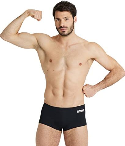 Arena Solid Team Costume Uomo Piscina, Costume da Bagno ad Asciugatura Rapida, Pantaloncini da Bagno in Tessuto MaxLife Eco con Massima Resistenza al Cloro e Protezione UV UPF 50+